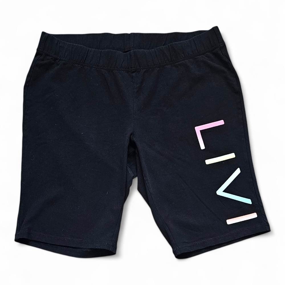 Livi Active Kids Black Shorts with Colorful Logo